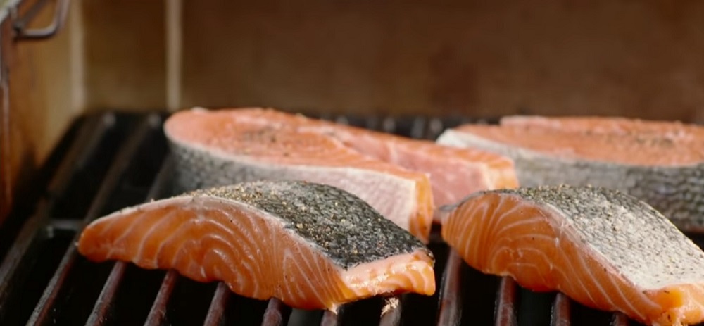 grilled salmon steaks and fillets